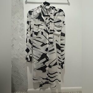 DKNY Black and White Women's Tunic Dress